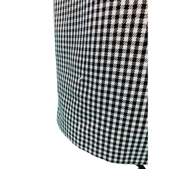 Vintage 1960s Long Mod Skirt Checkered Black White Button Down | W 25" - Picture 9 of 9